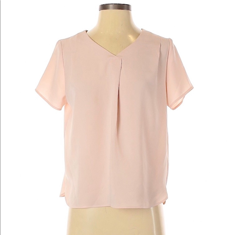 Pink v-neck blouse